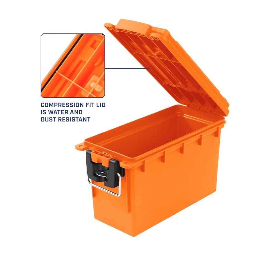 Sheffield Field Box Orange Plastic Ammo Can Water Resistant Storage Made in USA - Picture 3 of 4